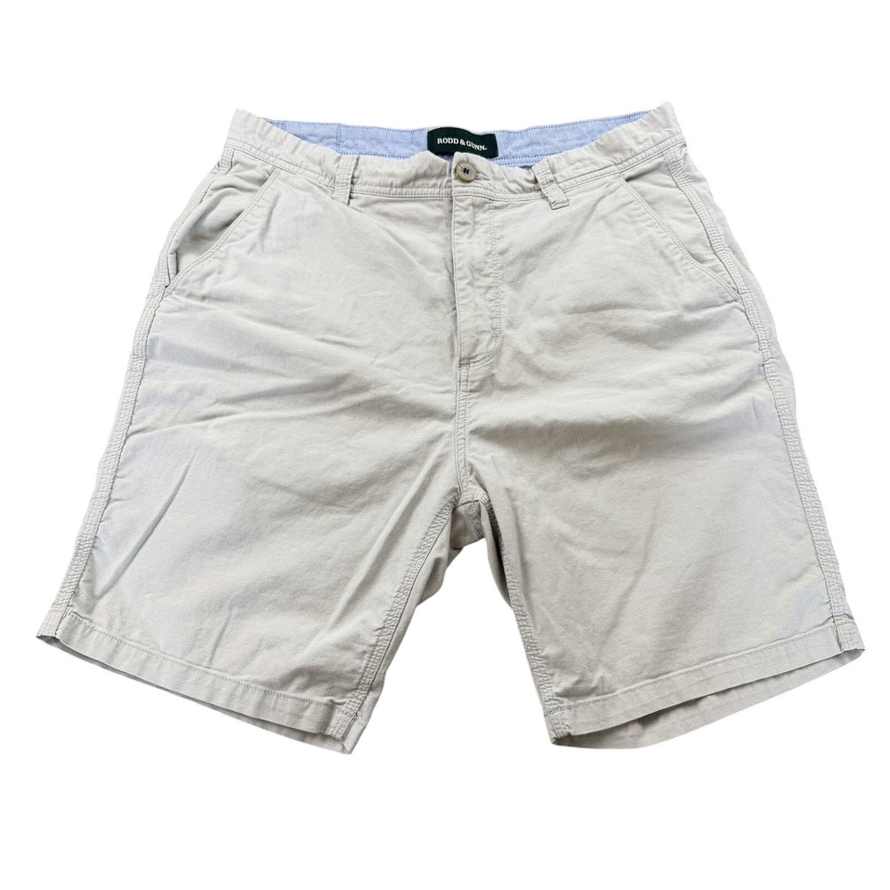 Rodd‎ & Gunn Men's Beige Chino Shorts Size 34 Classic Flat Front